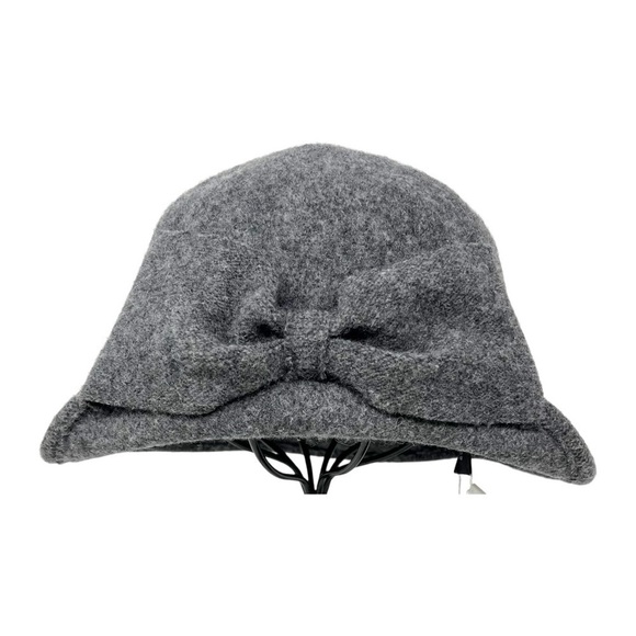 NWT Comhats Gray Wool Blend Bow Front Bucket Hat Size Medium main image 6